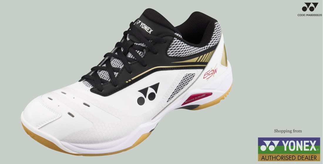 Yonex Badminton Shoes SHB 65X MEN W (Wide Design) White / Gold Squash Shoes eBay